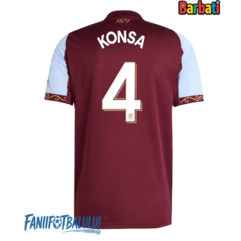Aston Villa Ezri Konsa #4 Tricou Fotbal Replică 2025-26 Barbati Acasa